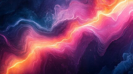 Multicolored Neon Energy Flow Background, Generative AI