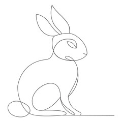 Minimalist Bunny Continuous Line Art Illustration