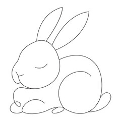 Minimalist Bunny Continuous Line Art Illustration