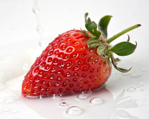 strawberry on a black background