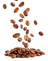 Naklejka premium coffee beans isolated on white