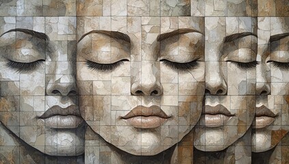 Mosaic of Female Faces