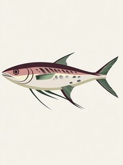 Fototapeta premium Detailed illustration of a colorful fish swimming gracefully