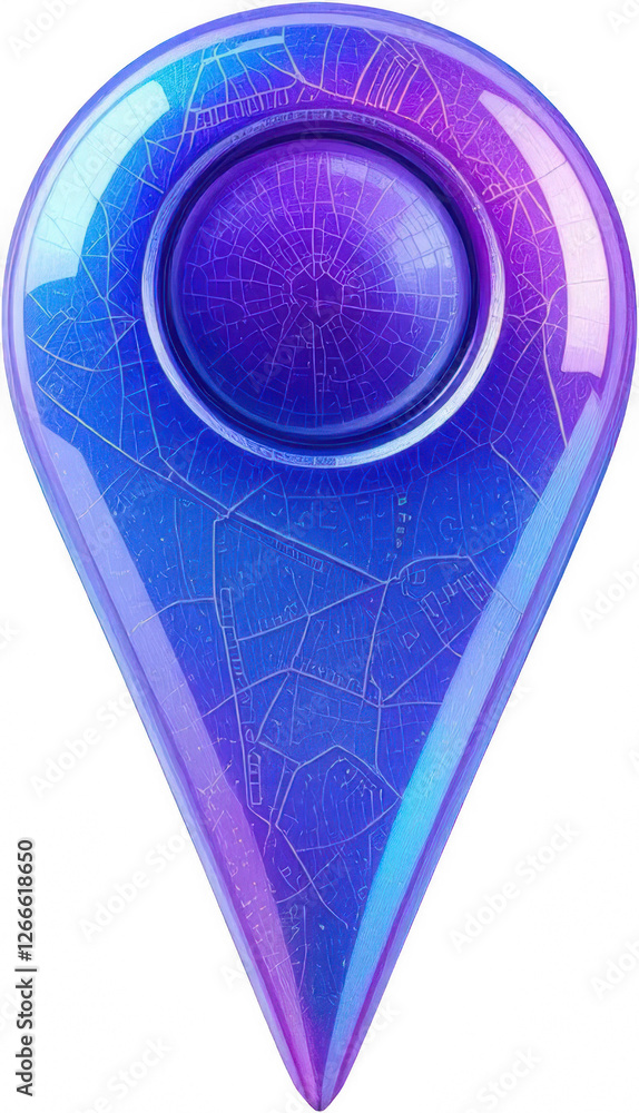 Aufkleber abstract purple and blue glossy map pointer navigation icon