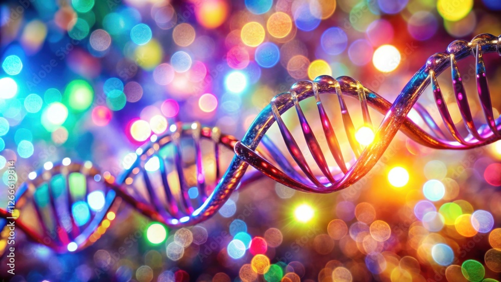 Fototapete illuminated double helix a colorful representation of genetic code and life's blueprint