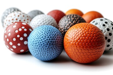 Colorful Variety of Sports Balls Clustered on White Background