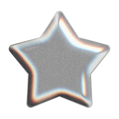 3d silver metalic staron white background