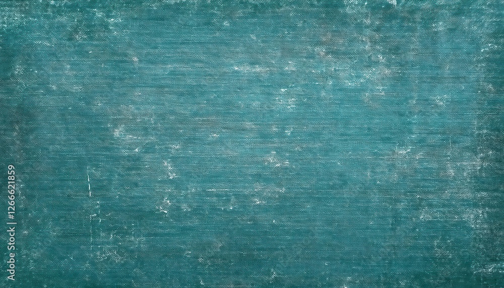 Poster textured turquoise fabric background with faded stains, perfect for vintage or rustic design project