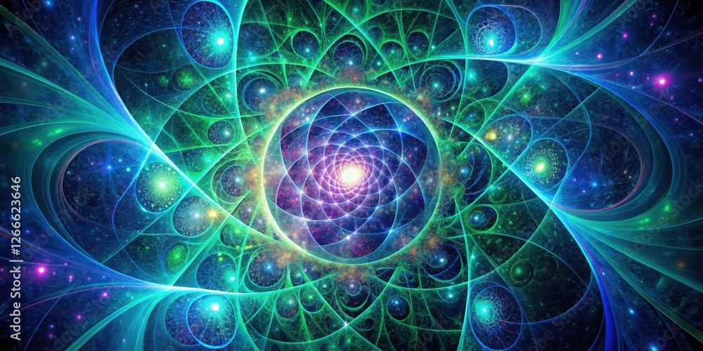 Poster abstract cosmic tapestry an intricate dance of celestial structures and energetic flows revealing a 