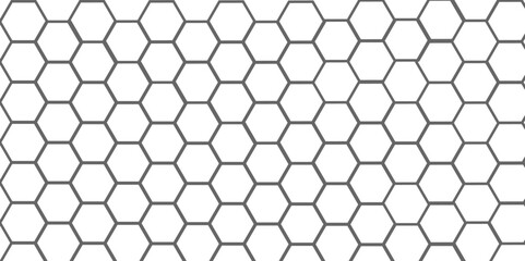 Naklejka premium Glossy white hexagonal tiles arranged in a seamless pattern, Seamless geometric vector pattern, packing design.Surface polygon.Technology background and science design. vector illustration.