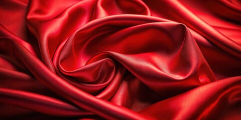 Fototapeta premium Luxurious silk fabric with vibrant red background and subtle golden sheen, perfect for high-end fashion or interior design projects, elegant style , luxurious fabric