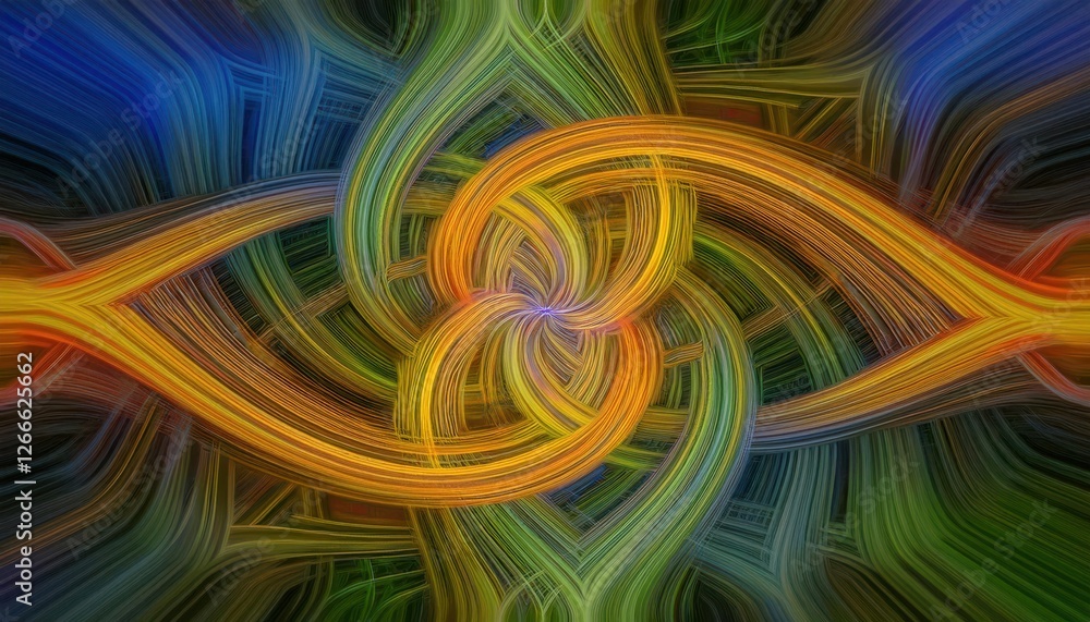 Poster abstract swirling lines in vibrant color palette creating dynamic motion, perfect for modern digital design, flow