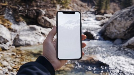 Mountain Stream Smartphone Display Mockup