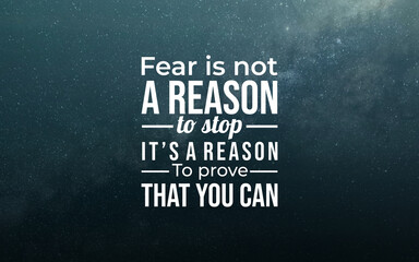 Overcoming fear motivational quote on determination digital space graphic design inspirational...