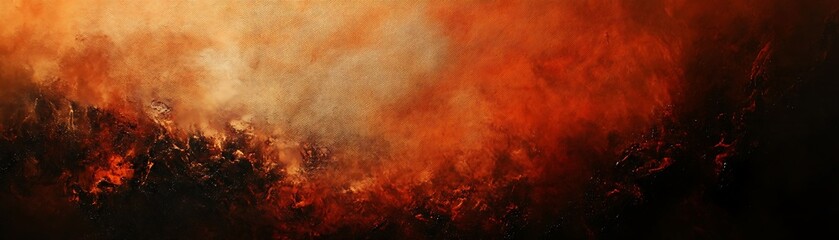 Obraz premium A dramatic display of nature's fury, showcasing an intense fiery scene with vibrant reds and oranges blending into dark hues, highlighting the power of fire in the environment.