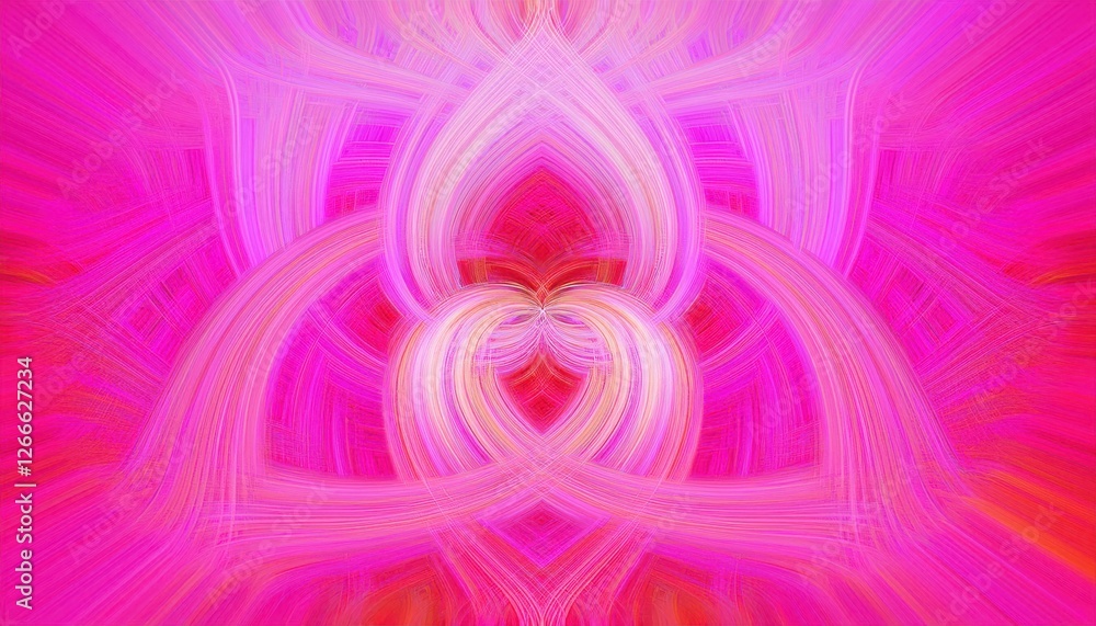 Poster abstract pink swirling pattern, dynamic flowing lines, vivid color gradient, digital art background 