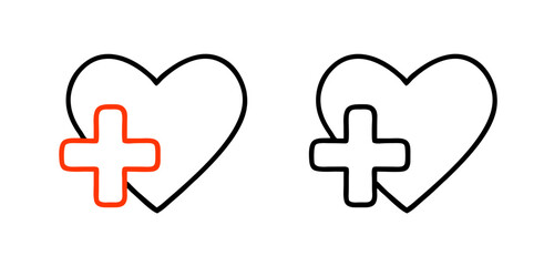 Obraz premium Health care and support symbol with heart and cross signs expressing love and compassion in social services