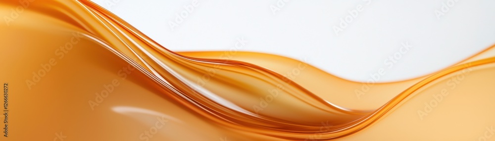 Poster flowing orange wave abstract composition on a light background for creative design and art projects