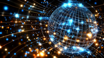 Obraz premium Abstract global network sphere