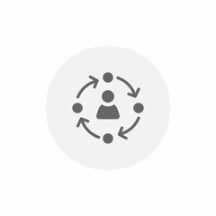 user syncing icon sign vector