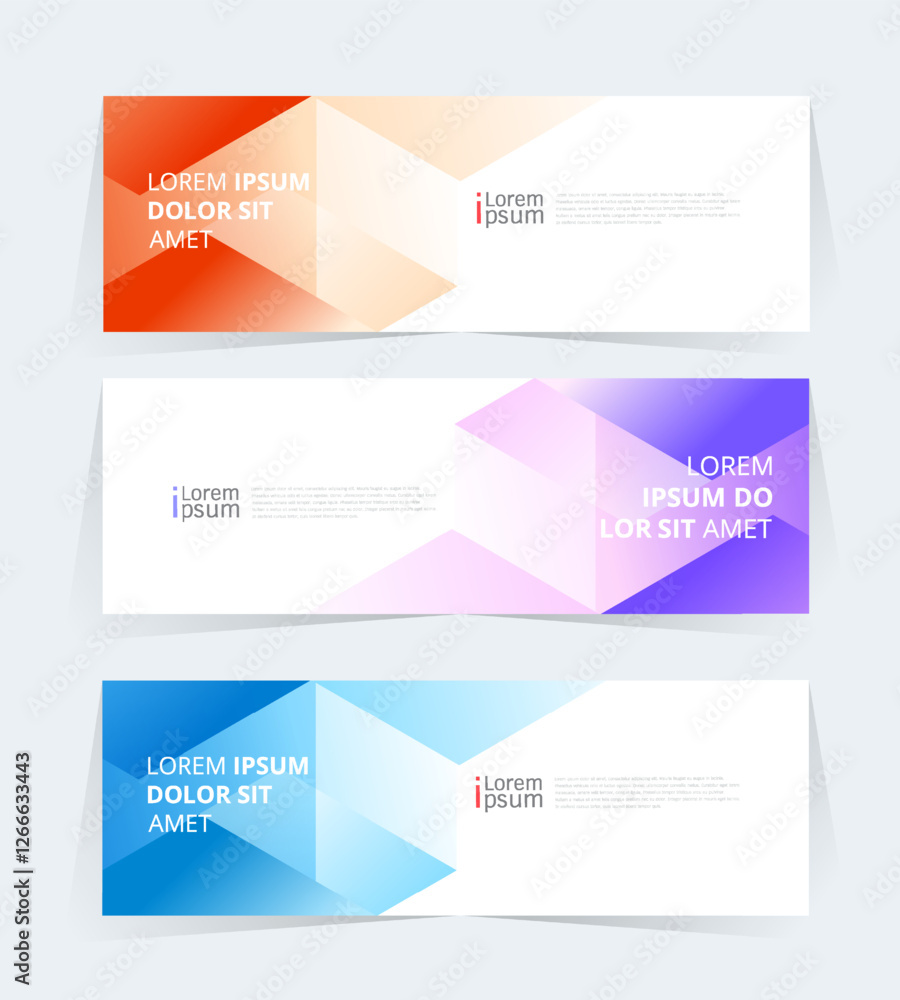 Poster geometric banner design with vector presentation template.