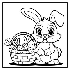 Easter Baskets Bold and Easy Coloring Book for Kids and Adults
