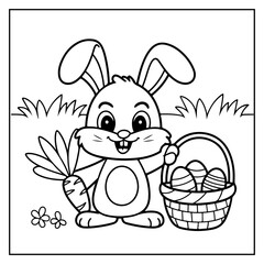 Easter Baskets Bold and Easy Coloring Book for Kids and Adults