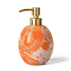 Obraz premium Elegant Soap Dispenser: A close-up shot of a stylish soap dispenser, showcasing its artistic design and luxurious materials. The dispenser, with its opulent golden accents.
