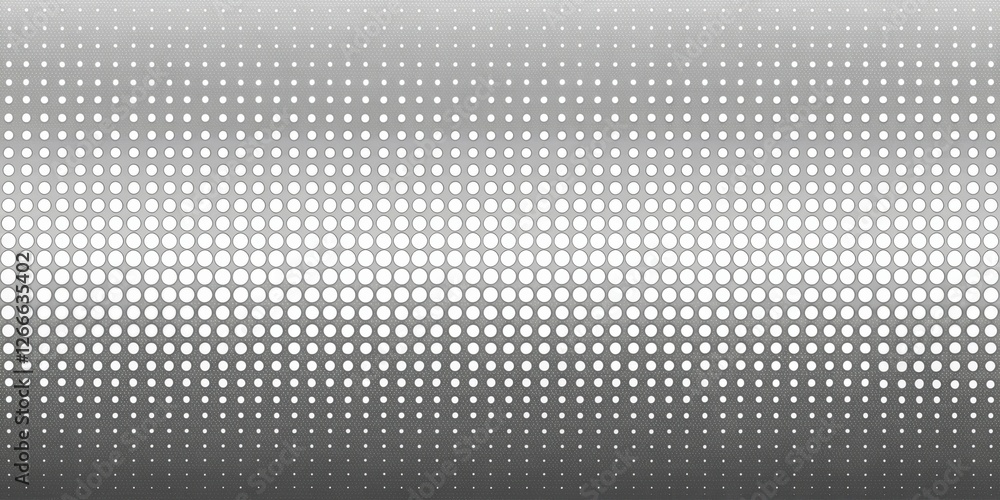 Poster abstract grayscale pattern with varying circle sizes creating a gradient effect and a subtle texture