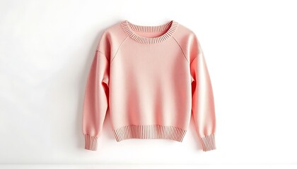 Stylish Pink Sweater on White Background for Fashion Apparel Marketing