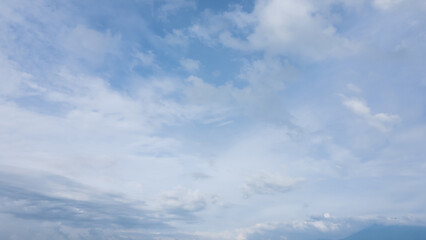 Aerial View of a Tranquil Blue Sky and White Clouds

