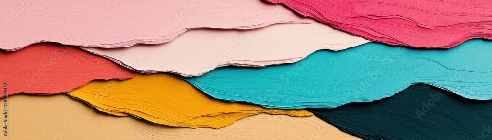 Poster colorful layers of crumpled paper creating an abstract artistic background for creative projects