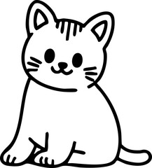 Cat Sitting Illustration