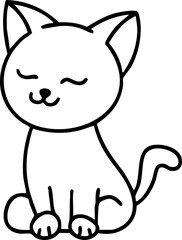Cat Sitting Illustration