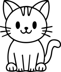 Cat Sitting Illustration