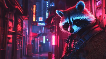 Rocket Raccoon in Neon City