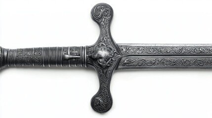 Medieval sword hilt displayed for clarity 
