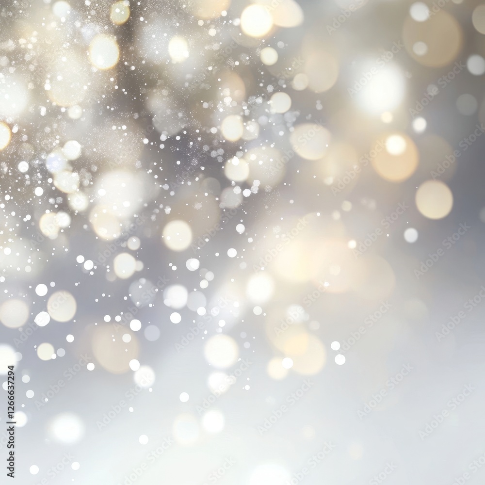 Poster Soft Bokeh Background with Glowing Lights and Gentle Sparkles