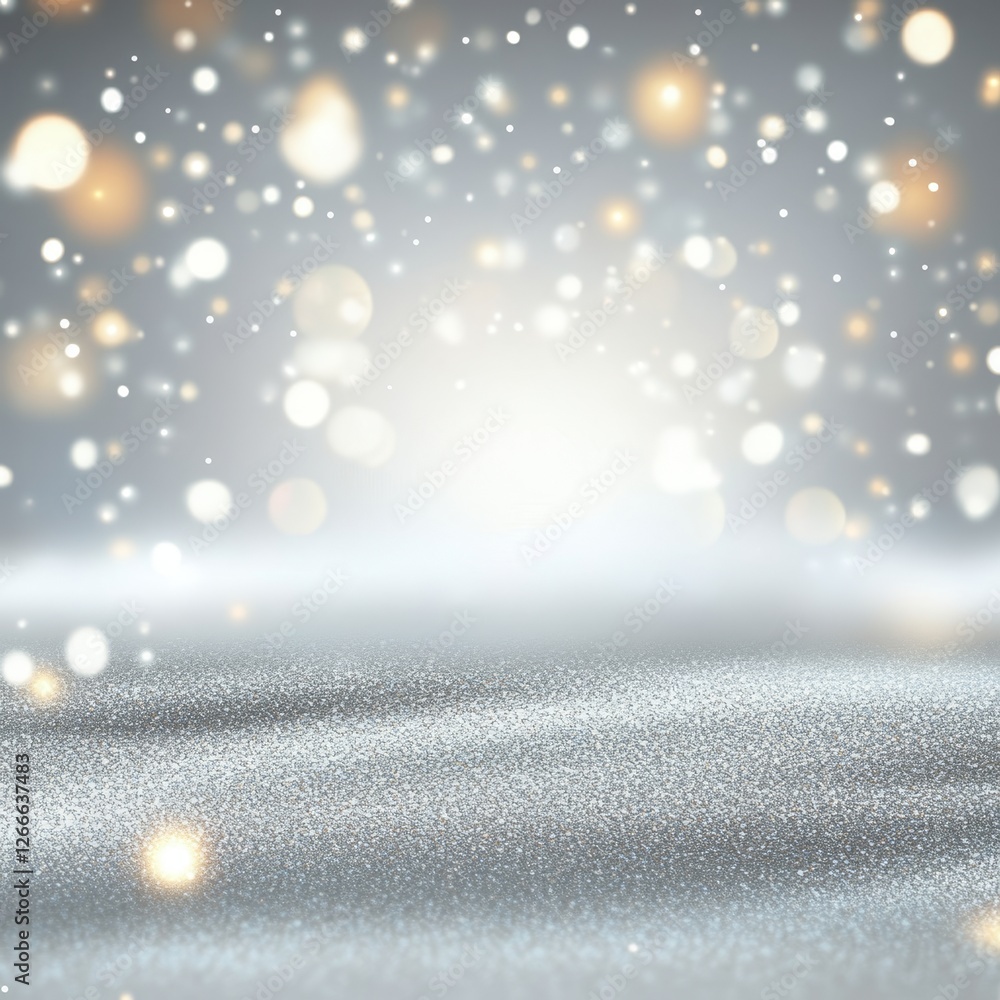 Poster soft glowing background with floating particles and gentle light effects