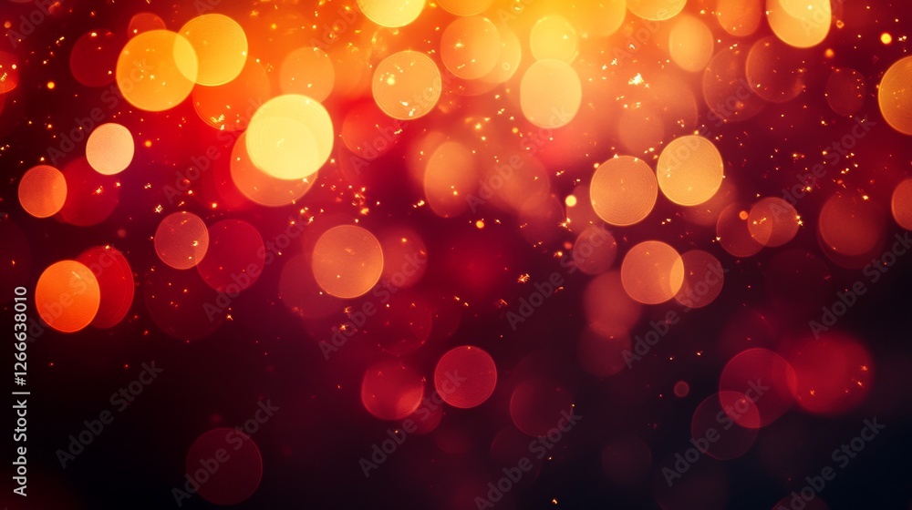 Poster abstract colorful bokeh background with warm glow and light effects