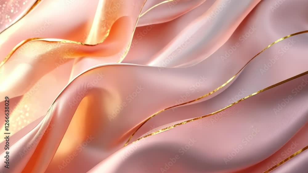 Poster elegant waves of soft fabric glide together in a warm embrace with shimmering golden accents under s