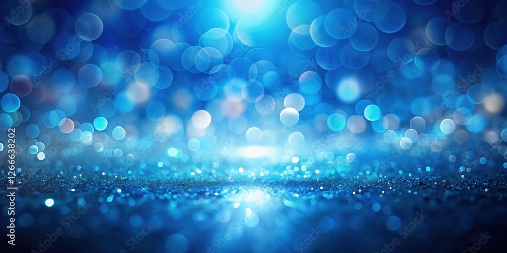 Aufkleber Sparkling Blue Glitter Background with Defocused Lights and Glimmering Texture Ideal for Festive Designs and Elegant Presentations
