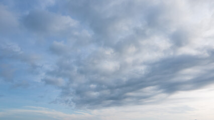 Scenic Aerial Cloudscape with Blue and Overcast Sky