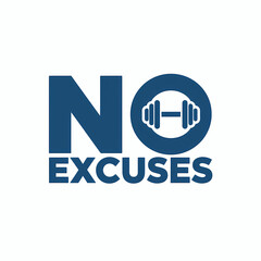 Fototapeta premium No Excuses Icon Logo