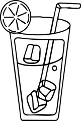 Cold drink outline handdrawn