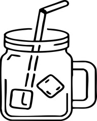 Cold drink outline handdrawn