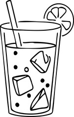 Cold drink outline handdrawn