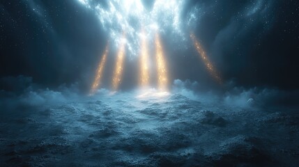 Obraz premium Close-Up View of a Black Backdrop Highlighted by a Light Ray