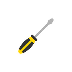 screwdriver flat design vector illustration isolated on white background. construction icon flat graphic design