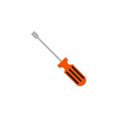 screwdriver flat design vector illustration isolated on white background. construction icon flat graphic design
